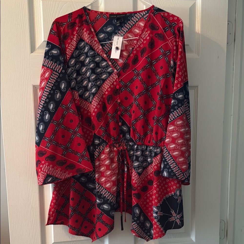Red and Black Women's Top